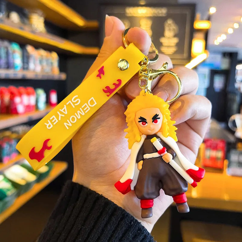 41 Styles Demon Slayer Kimetsu No Yaiba Blade of Ghost Keychain Cute Characters Bag Decor Car Key Chain Ring Fans Gift