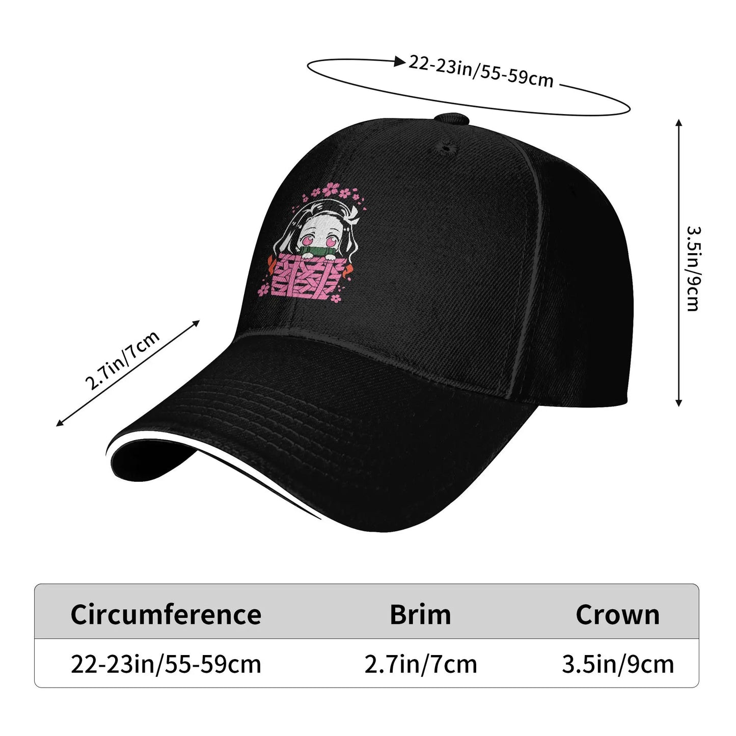 Kamado Nezuko Casual Baseball Cap Spring Character Trucker Hat Hot Sale Tennis Skate Hip Hop Hats  Women Streetwear Baseball Cap