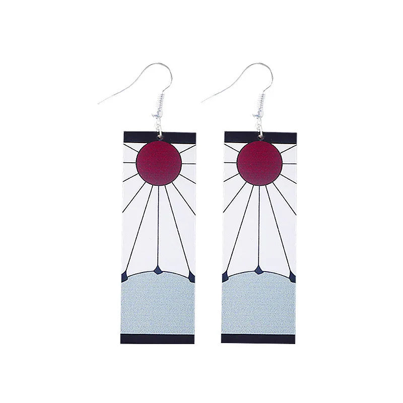 Creative Trinket Acrylic Tanjiro Earrings for Women Girl Accessories Handmade Hoop Earring Anime Jewelry earrings pendientes