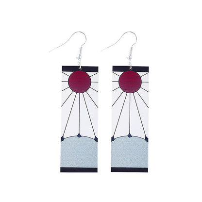 Creative Trinket Acrylic Tanjiro Earrings for Women Girl Accessories Handmade Hoop Earring Anime Jewelry earrings pendientes