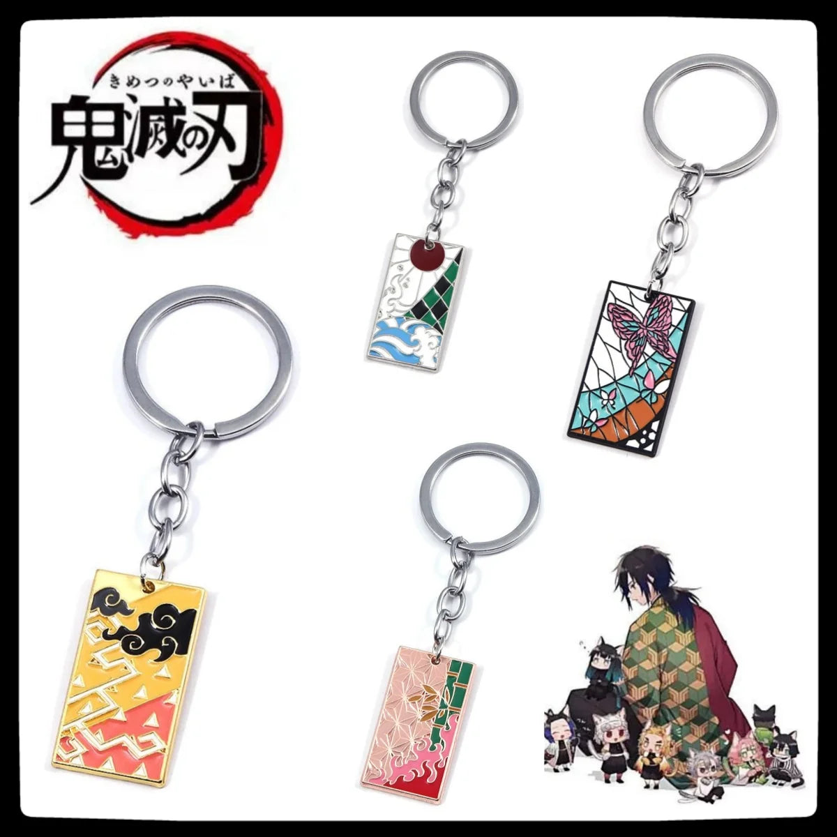 Demon Slayer Anime  Keychain Kamado Tanjiro Nezuko Hashira Ghost Slayer Corps Car Key Chain Cute  Birthday Gift For Anime Fans