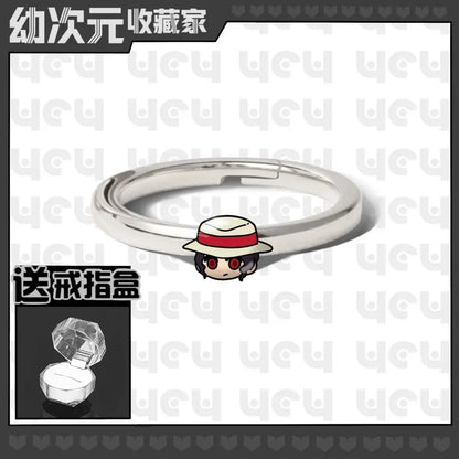 Demon Slayer Douma Tokitou Muichirou Tomioka Giyuu 2D Ring Fashion Personalized Cosplay Accessories Anime Original Niche Gift