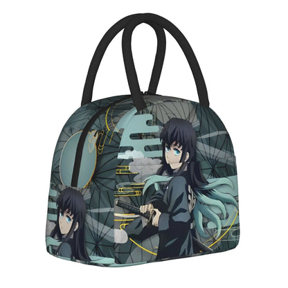 Muichiro Tokito Insulated Lunch Bags High Capacity Demons Anime Lunch Container Thermal Bag Tote Lunch Box Food Handbags