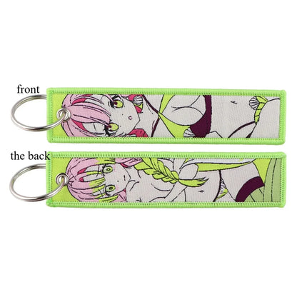 Anime Demon Slayer Blade Weaving Mark Keychain Trendy Fashion Hanging Rope Devil Access Control Pendant Office ID Pendant Gift