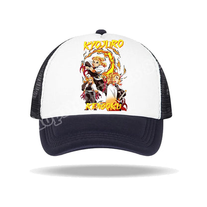 Kids Adults Baseball Caps Demon Slayer Infinity Castle Anime Character Print Sun Hat Cartoon Summer Adjustable Pointy Hats Gifts