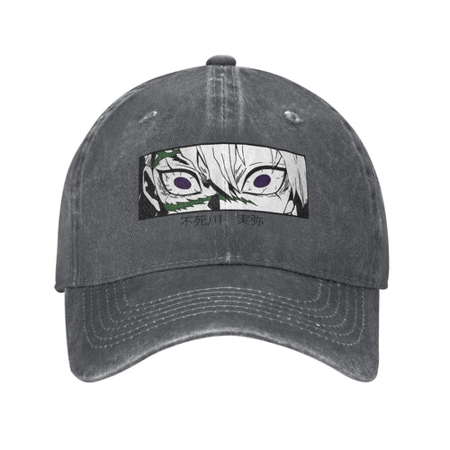 Wind pillar Sanemi Shinazugawa Demons Slayers Baseball Cap Retro Distressed Denim Headwear Outdoor Running Golf  Gift Caps Hat