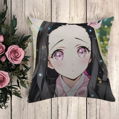 Pillow Demon Slayer Cushion Cover 45*45 Pillowcase Decorative Pillows for Sofa Pilow Cases Pillowcases 50x50 Car Decoration Body