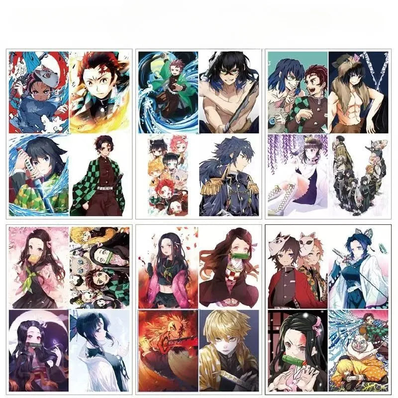 24pcs DEMON SLAYER Characters Colorful Cartoon Art Book for Drawing and Improving Your Skills
