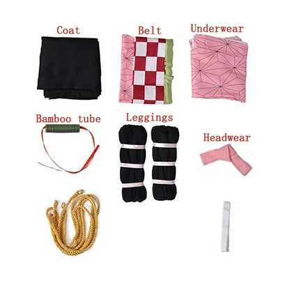 Anime Kamado Nezuko Cosplay Costume   Costumes Kimono Haori Wig Clogs Suit For Adult Children Hallow