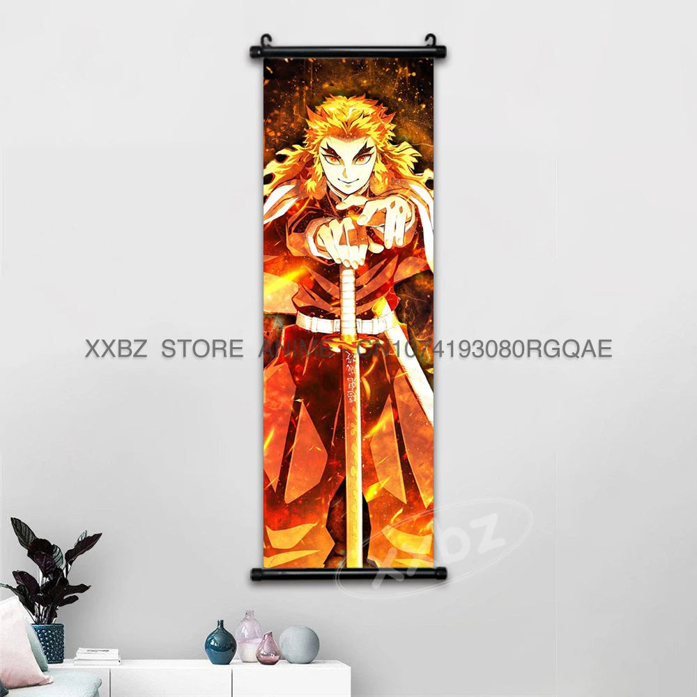Demon Slayer Scrolls Picture Himejima Gyoumei Wall Art  Tomioka Giyuu Home Decor Rengoku Kyoujurou Hanging Painting Anime Poster