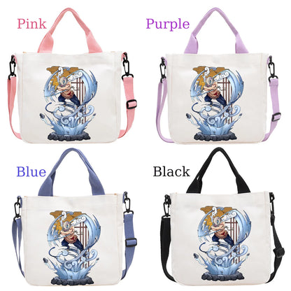 Demon Slayer Kamado Nezuko Tanjirou Anime Cartoon Crossbody Bag Commuting Shoulder Bag Canvas Tote Bags Handbag Birthday Gift