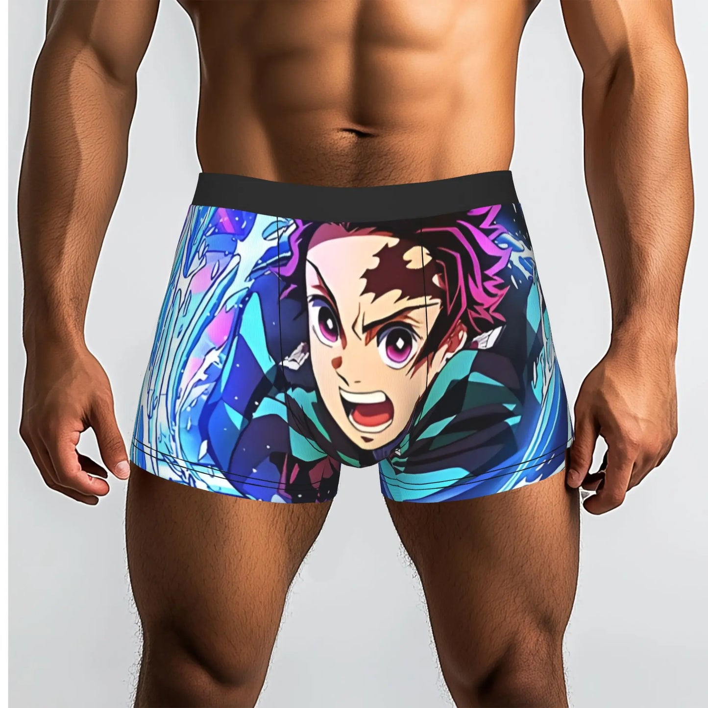 The Battle Crazed Demon   Akaza Bandai Demon Slayer Underpants Breathbale Panties Men's Underwear Print Shorts Boxer Briefs
