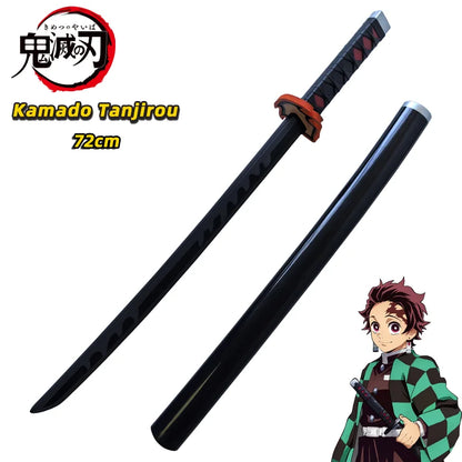 72cm Japanese Katana Samurai Sword Demon Slayer Katana Hashibira Inosuke Sword Kimetsu No Yaiba PU Ninja Knife Cosplay Toy Sword
