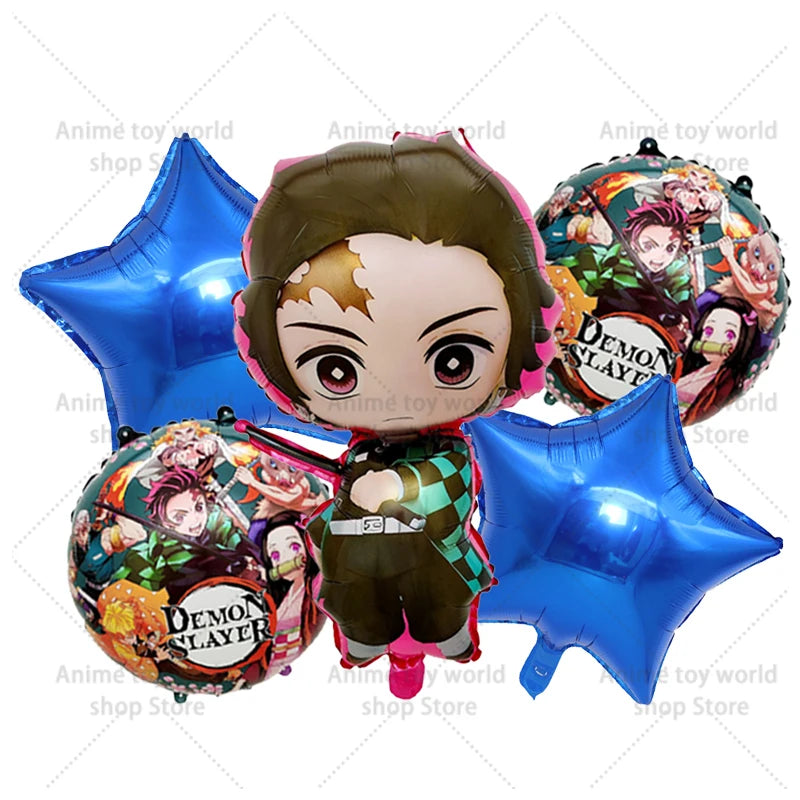 Demon Slayer Boy Foil Balloon Party Decoration Anime Cartoon Figure Decorative Ballons Photo Props Ornaments Toy Birthday Gift