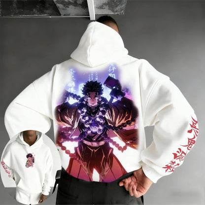 Demon Slayer Men's Hoodie Sweatshirt Gyomei Himejima Anime Spring Autumn Winter Boy Harajuku Long-sleeved Parent-child Outfit
