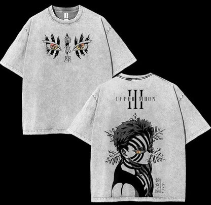 Anime Demon Slayer Retro Double Sided Washed Men's Super Large T-shirt Spring/Summer New Style Suitable for Both Men and Women