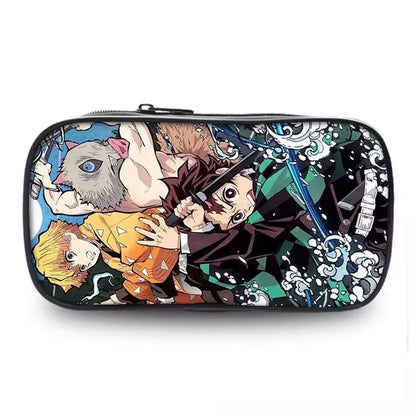 Nime Demon Slayer Kimetsu No Yaiba Pencil Pen Case Stationery Bag Pouch Holder Box Organizer for Teens Girls Adults Student.