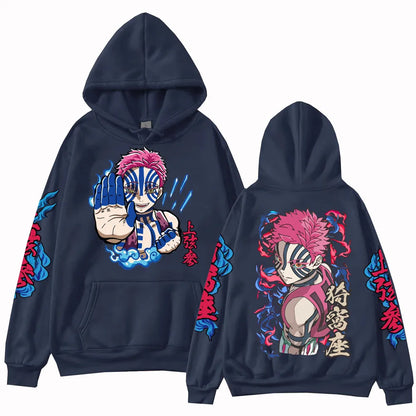 Hot Anime Demon Salyer Akaza Hoodie Harajuku Hip Hop Pullover Tops Sweatshirt Gift
