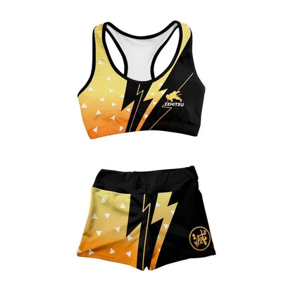 Demon Cosplay Slayer Kimetsu Women Sports Vest No Yaiba Clothes Kamado Nezuko Shinobu Sportswear Suit Swimsuit Two-piece Costume