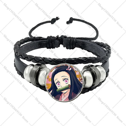Anime Creative Bracelet Fashion Jewelry Accessories Demon Slayers Cartoon Cute Bracelets Charms Pendant Bangle Birthday Gifts