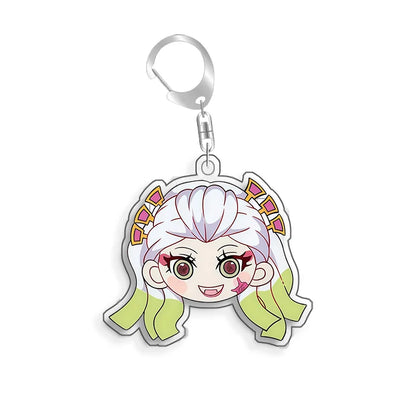 For Demon Slayer Daki Akaza Gyutaro Kokushibo Douma Obanai Iguro Acrylic Selfmade Cartoon Anime Keychain Pendant Toy Gift 5cm