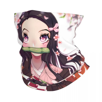 Custom Manga Demon Slayer Bandana Neck Gaiter for Hiking Camping Men Women Wrap Scarf Kimetsu No Yaiba Balaclava Warmer