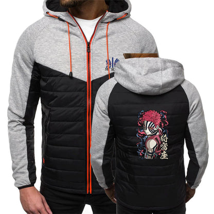 Men's Akaza Logo Print 2026 High Street Jacket Demon Slayer Spring And Autumn Constant Temperature Comfortable Hooded Coat