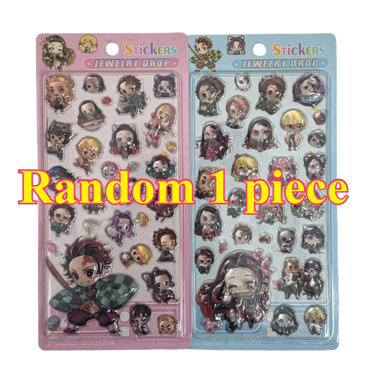 Anime Demon Slayer Style3D Crystal Epoxy Stickers Q Characters Decals for Phone Case Laptop Scrapbooking DIY Crafts Accessories