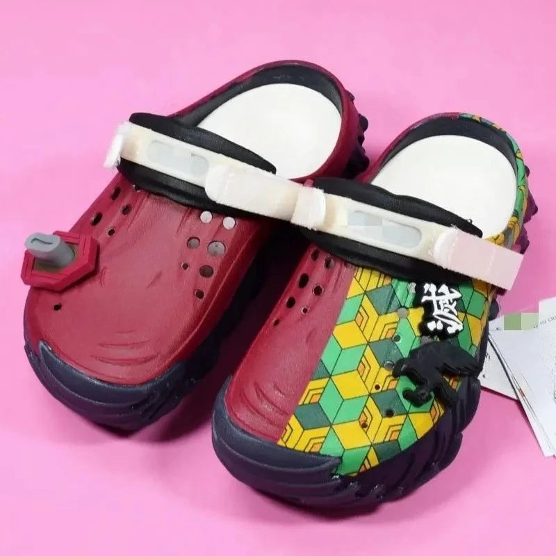 New Demon Slayer anime peripheral Tomioka Giyuu outdoor clogs cartoon comfortable summer sandals beach slippers festival gift
