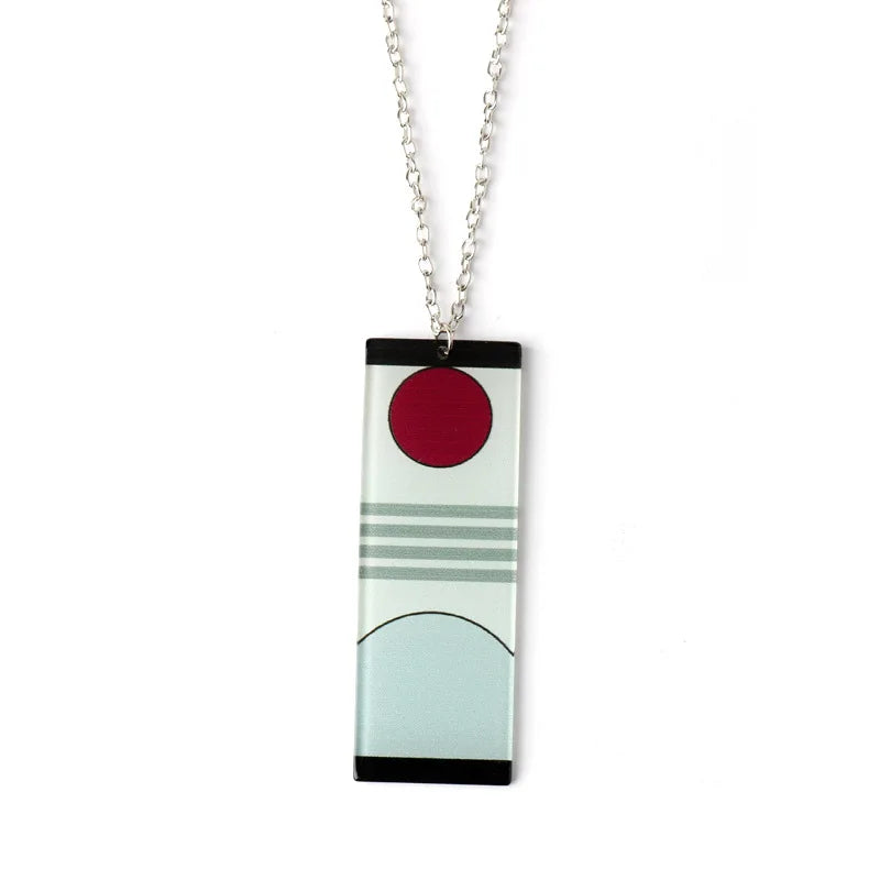 Japanese Anime Demon Slayer Necklace Kamado Tanjiro Pendant Acrylic Accessories Wholesale Cosplay Jewelry Gift for Fans