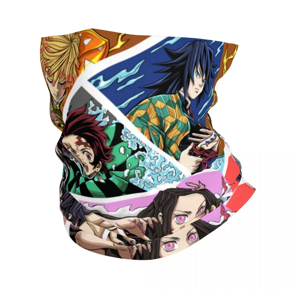 Custom Manga Demon Slayer Bandana Neck Gaiter for Hiking Camping Men Women Wrap Scarf Kimetsu No Yaiba Balaclava Warmer