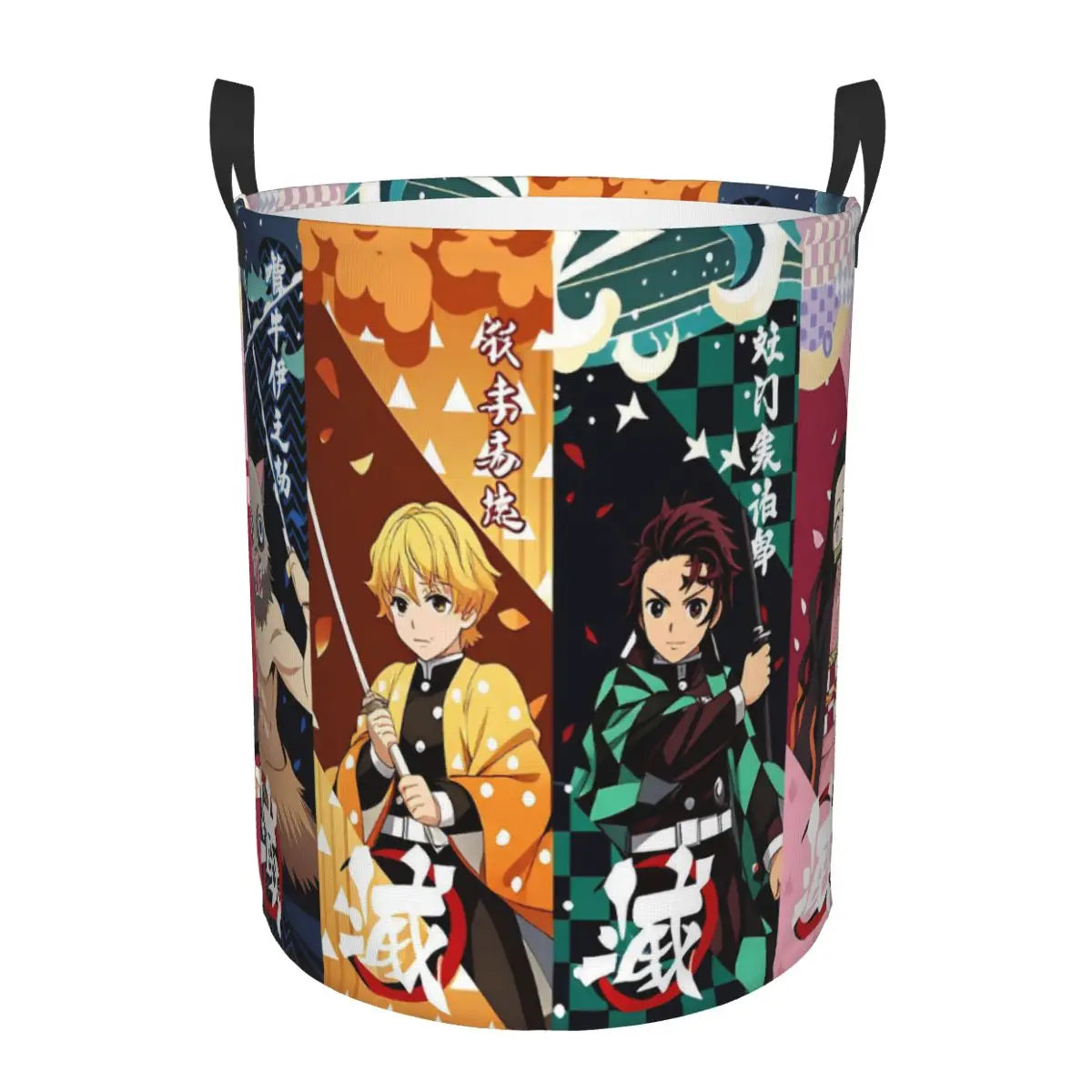 Tanjiro Kamado Demon Slayer Nezuko Kamado Laundry Basket Zenitsu Agatsuma Clothes Hamper for Household Clothes Storage Bag