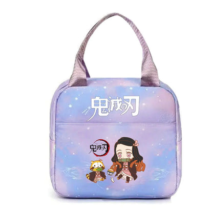 Demon Slayer nezuko kamado Tote Thermal Lunch Box Bag Women Office Student Bento Storage Insulation Bags Lunch Bag for Kid