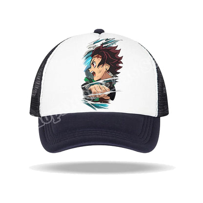 Kids Adults Baseball Caps Demon Slayer Infinity Castle Anime Character Print Sun Hat Cartoon Summer Adjustable Pointy Hats Gifts