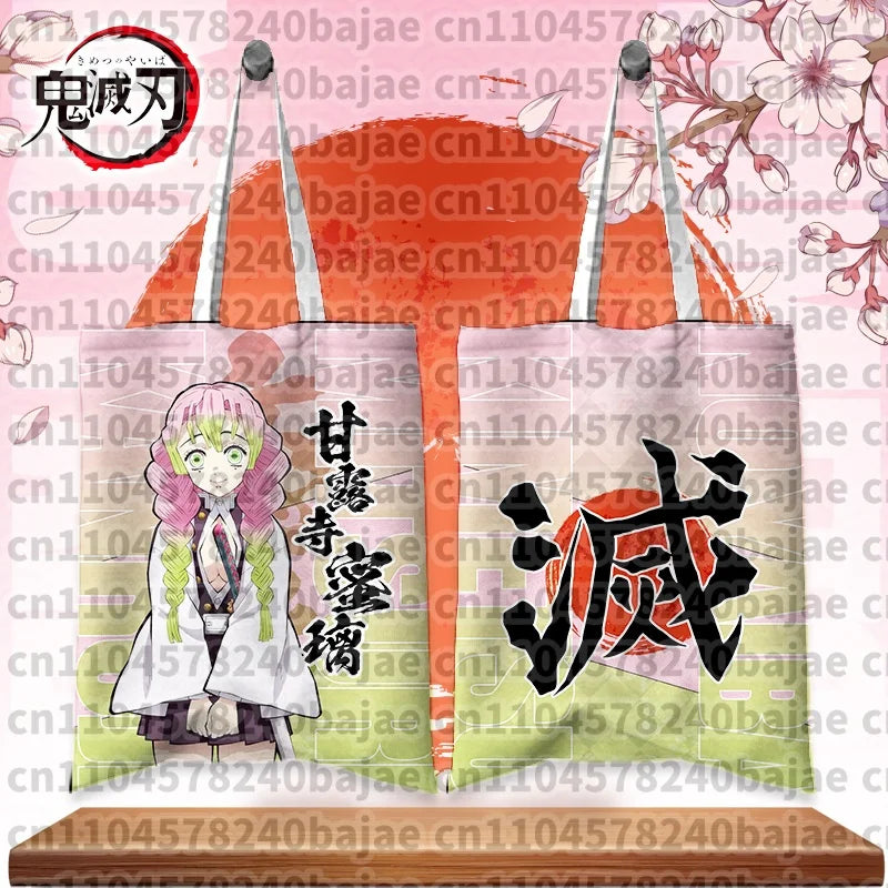 Canvas Bags Handbag For Women Shopper Cute Cartoon Figure Kochou Shinob Printing Tote Bag Japanese Style Cartoon Small Shoulder