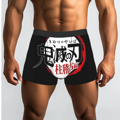 Kyojuro Rengoku Blood Splash Anime Bandai Demon Slayer Underpants Homme Panties Men's Underwear Comfortable Shorts Boxer Briefs
