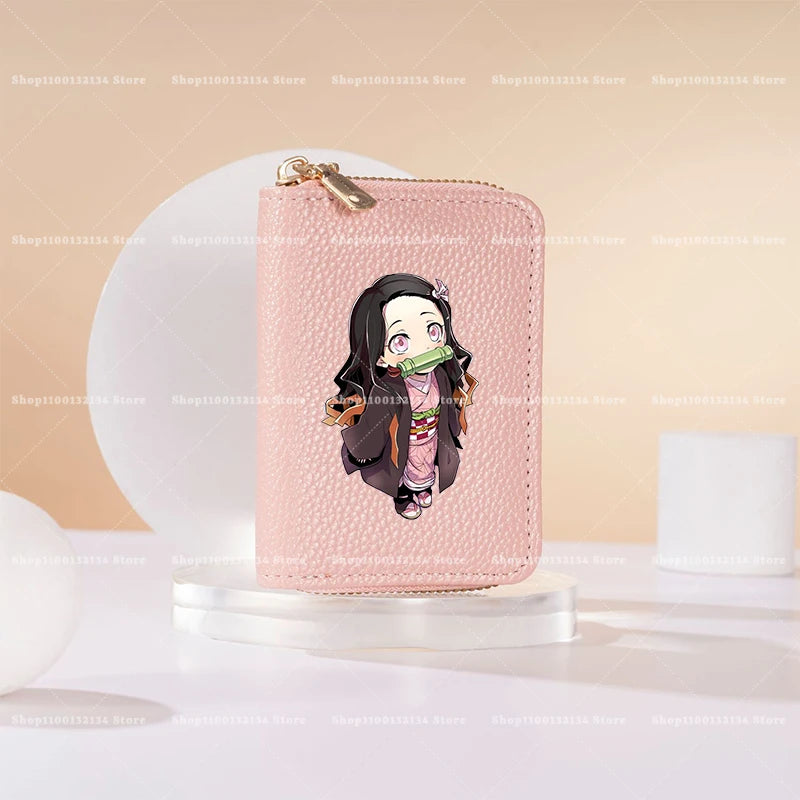 New Demon Slayer Wallet Woman Man Fashion Zipper Wallet Anime Cartoon Coin Purse Man Card Holder Fashion Money Bag Birthday Gift