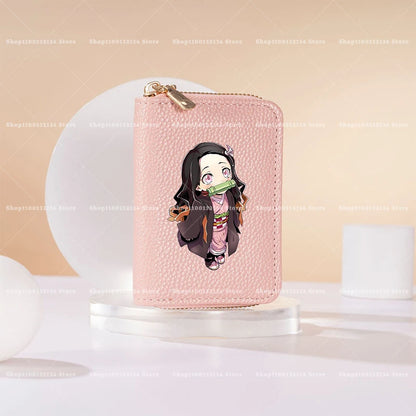 New Demon Slayer Wallet Woman Man Fashion Zipper Wallet Anime Cartoon Coin Purse Man Card Holder Fashion Money Bag Birthday Gift