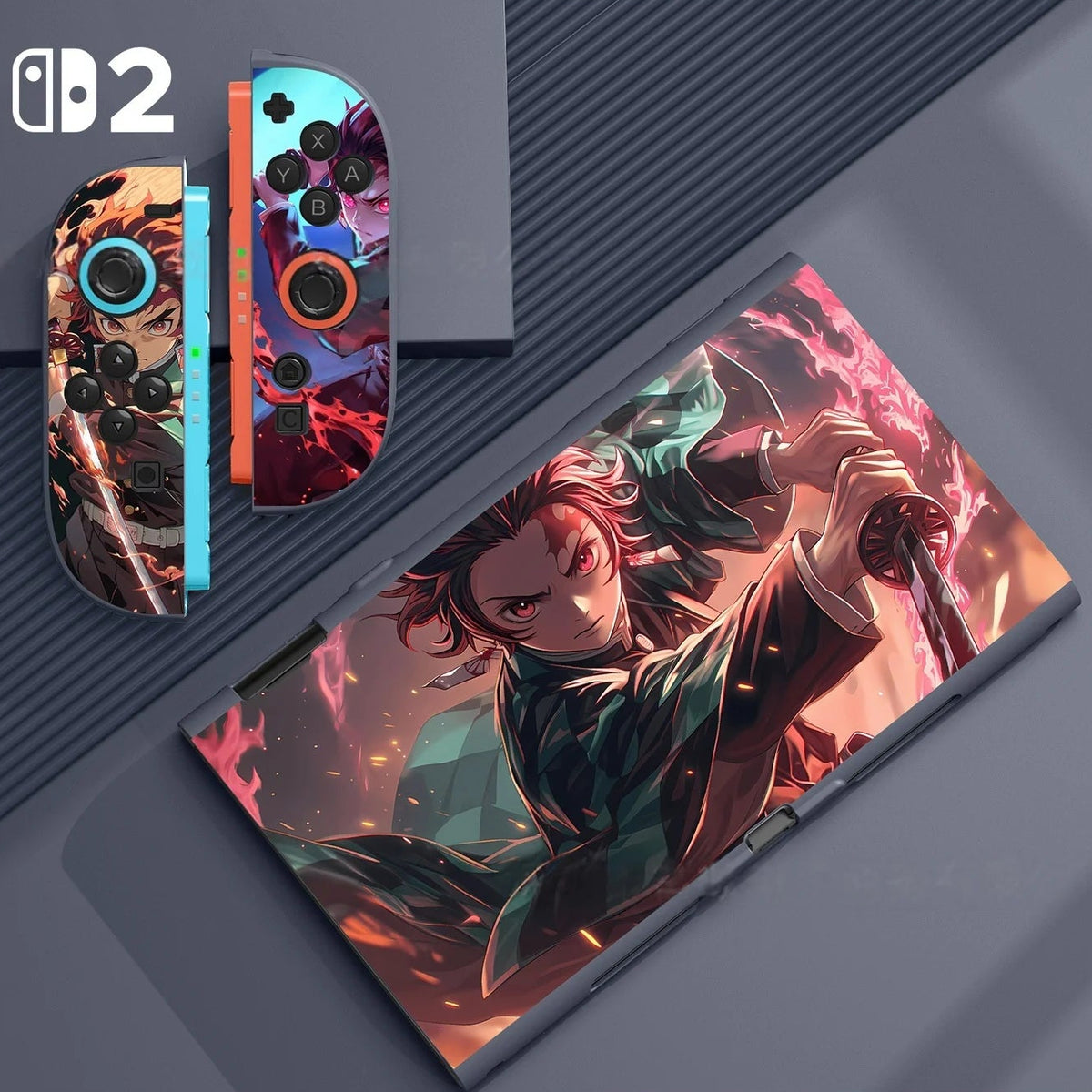 Coque Switch 2 Tanjiro flammes