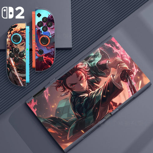 Coque Switch 2 Tanjiro flammes