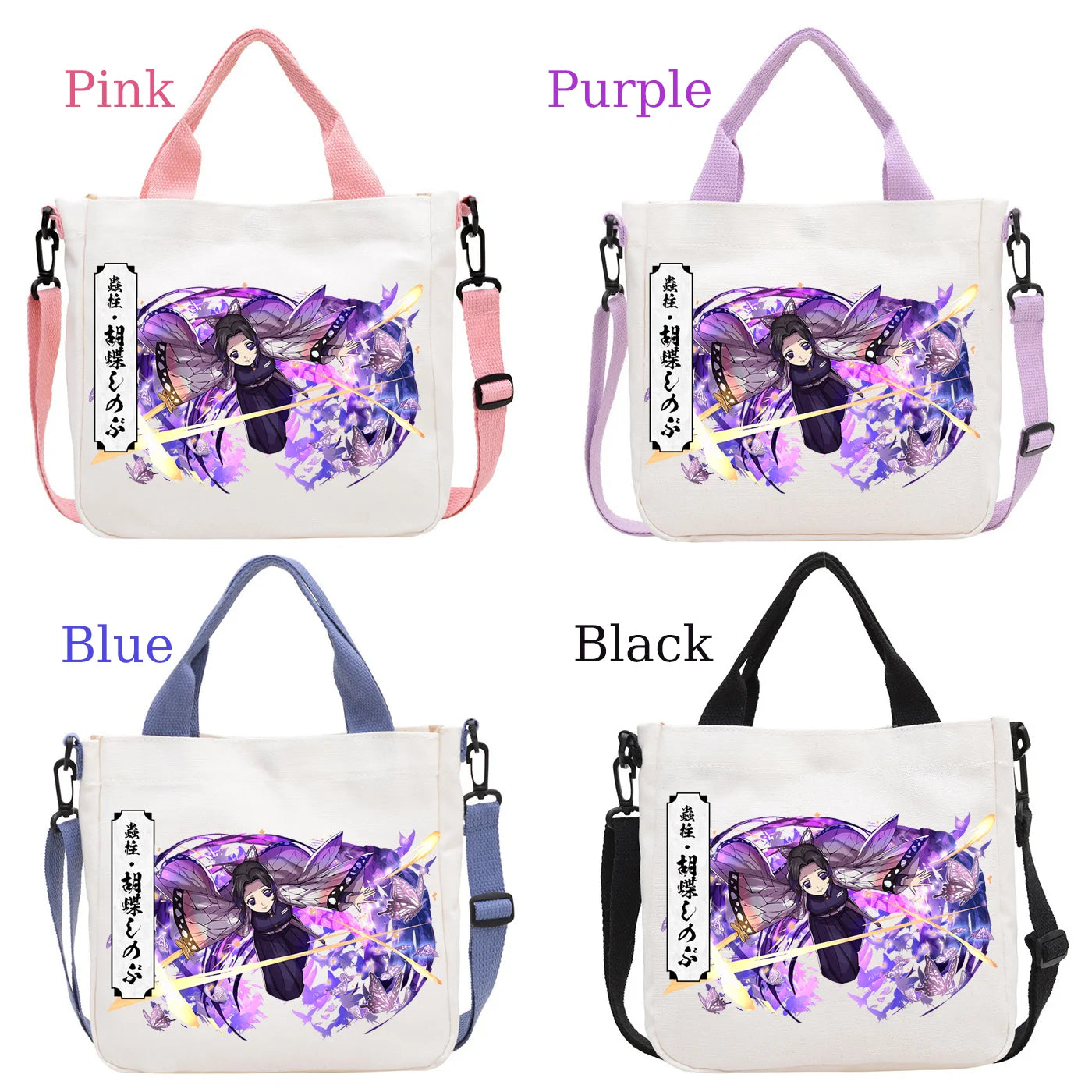 Demon Slayer Kamado Nezuko Tanjirou Anime Cartoon Crossbody Bag Commuting Shoulder Bag Canvas Tote Bags Handbag Birthday Gift