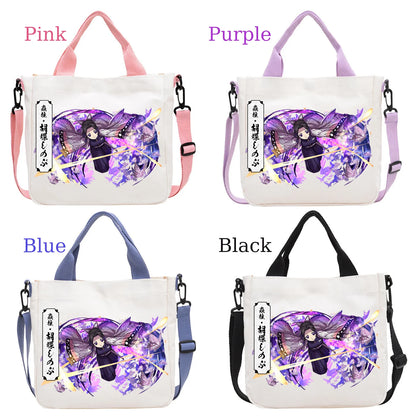 Demon Slayer Kamado Nezuko Tanjirou Anime Cartoon Crossbody Bag Commuting Shoulder Bag Canvas Tote Bags Handbag Birthday Gift
