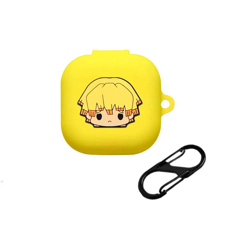 Funko Demon Slayer Earphone Case for Samsung Galaxy Buds 4/4Pro Silicone Wireless Earbuds Cover for Buds Live/Fe/Core With Hook