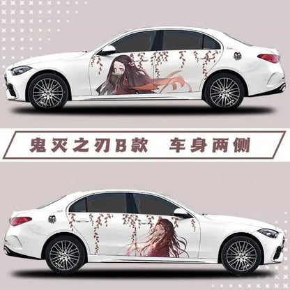 new Demon Slayer Sticker Car Body Decoration Car Clothes Diy Cute Kamado Tanjirou Kochou Shinobu Car Decoration Sticker Gift