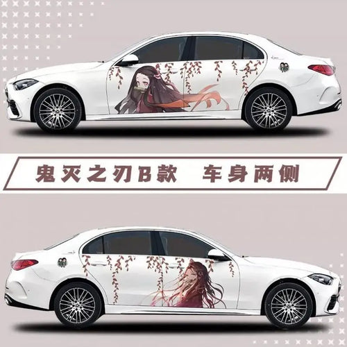 new Demon Slayer Sticker Car Body Decoration Car Clothes Diy Cute Kamado Tanjirou Kochou Shinobu Car Decoration Sticker Gift