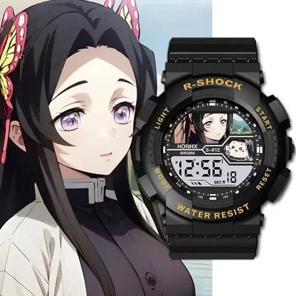 Anime Demon Slayer Sports Watches Tomioka Giyuu Kochou Shinobu Tokitou Muichirou Multifunction Waterproof Noctilucent Wristwatch
