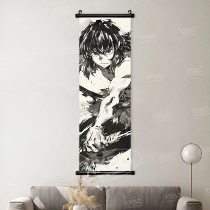 Demon Slayer Poster Home Decor Hashibira Inosuke Canvas Scrolls Picture Agatsuma Zenitsu Wall Art Kamado Nezuko Hanging Painting