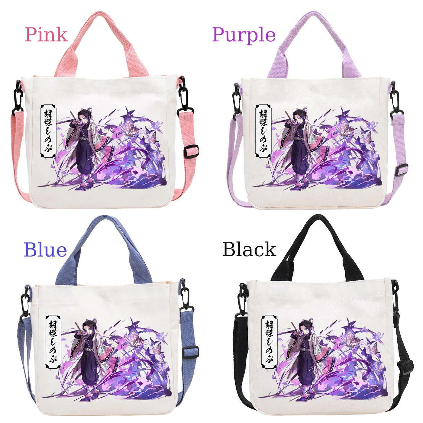 Demon Slayer Kamado Nezuko Tanjirou Anime Cartoon Crossbody Bag Commuting Shoulder Bag Canvas Tote Bags Handbag Birthday Gift