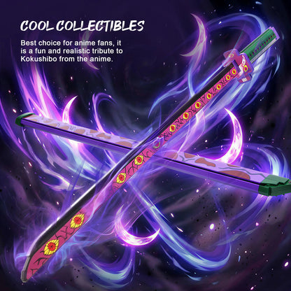 Demon Slayer Kokushibo Nichirin Sword Building Set, Anime Katana with Stand, Cosplay Collectible Model for Fans Teens Adults 14+
