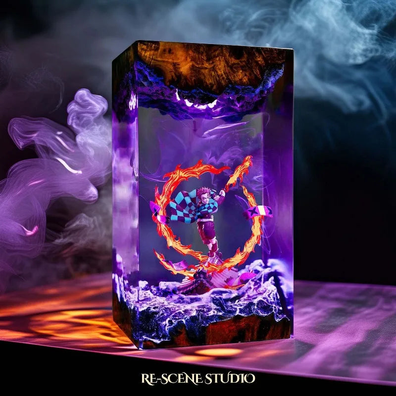 Demon Slayer peripheral model night light resin ornaments Tanjiro resin lamp model handicrafts home decoration